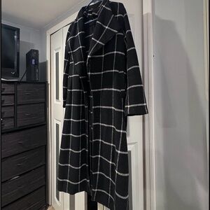 Black and White Checkered Coat